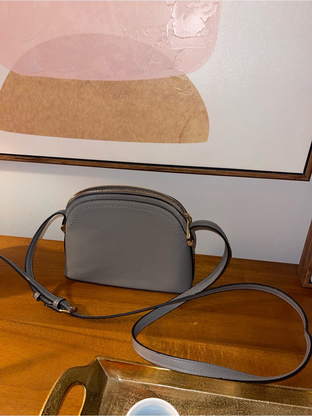A New Day - Minimal Gray Crossbody Bag